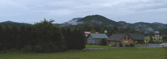 View of the Great Smoky Mountains from Little River Outfitters on August 19, 2013.